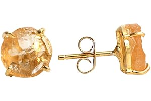 GEMPIRES NATURE’S TREASURE Gempires Natural Raw Prong Setting Stud Earrings, 8-10 mm Crystals Earring, Handmade Jewelry, Gift for Her