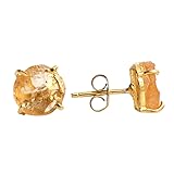 Gempires Natural Raw Citrine Prong Setting Stud