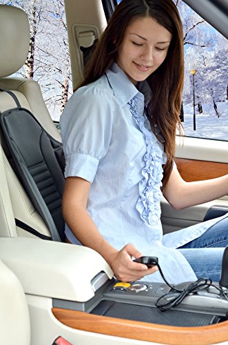 Sojoy Universal 12V Heated Car Seat Heater Heated Cushion Warmer High/Medium/Low Temp Switch, 45 Minute Timer (Gray) - Thumbnail 5