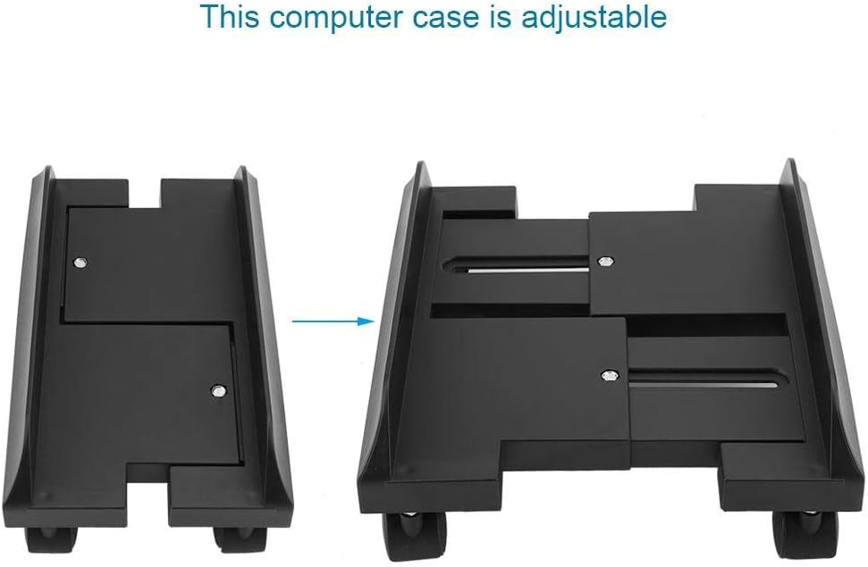 CPU Stand Mobile Desktop Tower Computer Floor Stand Rolling Caster Wheels Adjustable Width Universal PC Computer Holder Cart with 4 Caster Wheels (Black) : Office Products