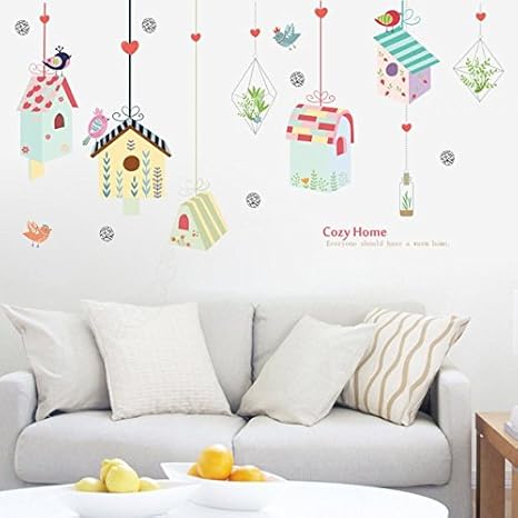 Pmhhc Oiseau Cage Dessin Animé Enfants Chambre Maternelle