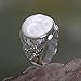 NOVICA .925 Sterling Silver Handcrafted Cow Bone Cocktail Ring 'Face of the Moon'