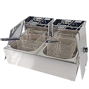Commercial-Deep-Fryer-2x10L-Double-Tank-Deep-Fat-Fryer-Stainless-Steel-Chip-Fryer-5000W-with-Lids Commercial Deep Fryer 2x10L Double Tank Deep Fat Fryer Stainless Steel Chip Fryer 5000W with Lids