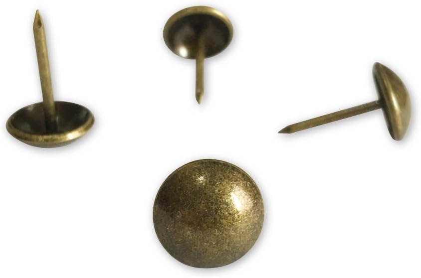 500pcs a lot: D11mmxL17mm Brass Plated Sofa Upholstery Tacks Wooden Furniture Decorative Tacks Thumb Nails Home DIY Upholstery Nails Heads (Brass) - Image 4
