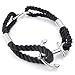 KONOV Mens Womens Rope Bracelet, Love Infinity Anchor Charm, Black Silver