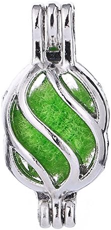 10pcs Silver Plating Bead Cage Locket Pendant - Add Your Own Pearls, Stones,Cotton Ball,Add Perfume and Essential Oils to Create a Scent Fragrance Oil Diffusing Pendant Charms. (Pineapple)