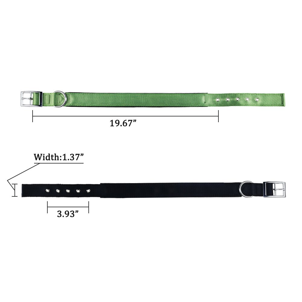 Nuheby Pet Collar Durable Nylon Adjustable with Metal D Ring & Buckle Available in 2 Colors for Dog Cat Puppy Small Medium Dogs (Black)