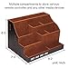 TV Remote Control Holder, Bed Side Organizer Caddy, Nightstand Storage Box with Multiple Compartments , Office or Home Desk Stationery holds Apple Phones, Tablets, Books, Glasses, (Brown)