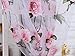 DZT1968® 1PC White Printed Flower Lace Chiffon Tulle Sheer Window Treatments Door Screen Curtain (80 inch x 40 inch) (Pink)