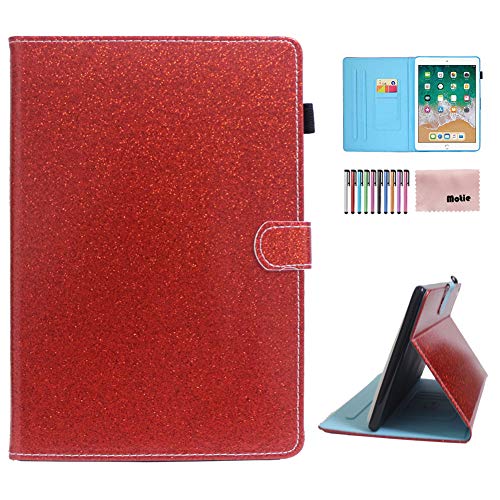 New iPad 9.7 2018 & 2017, iPad Air 1/2 Kids Case, Motie Glitter Folio Stand Smart Case Covers w/Auto Sleep/Wake for Apple iPad 2018 (6th Gen)/ iPad 2017 (5th Gen)/ iPad Air 2 & 1, Black