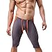 YiZYiF Men's Breathable Running Tights Bikini Stretch Workout Pants Grey Medium
