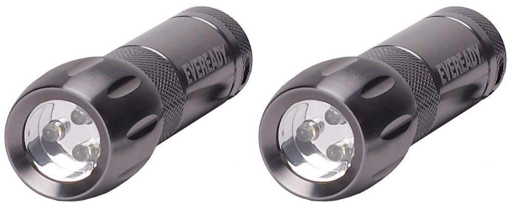 Eveready 3 LED AAA Metal Flashlight, Compact and Water-Resistant (Batteries Included) (2-(Pack))