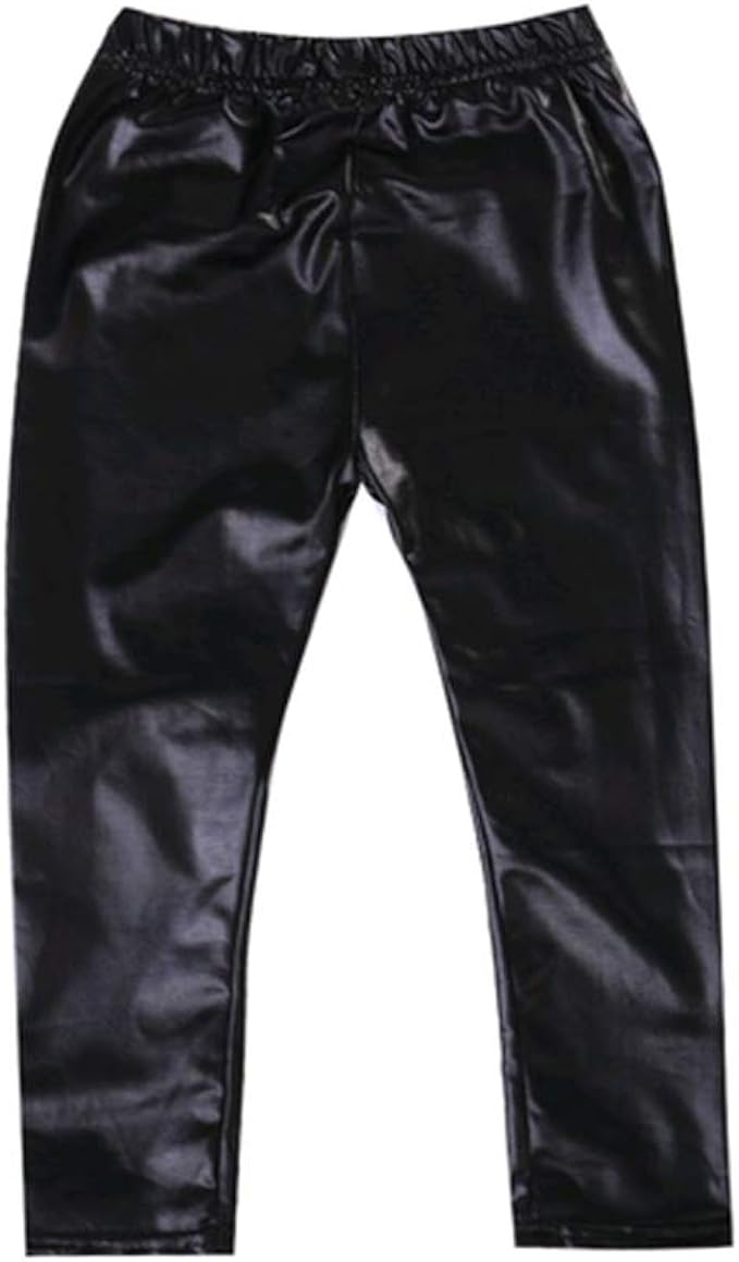 boys black leather pants