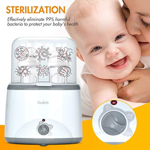 Baby Bottle Warmer, Bottle Sterilizer&Food Heater&Smart Thermostat/Songway 4 in 1 Multifunctional Milk Warmer/Evenly Warm Breast Milk or Formula/Double Bottle Design Fits for Most Baby Bottles
