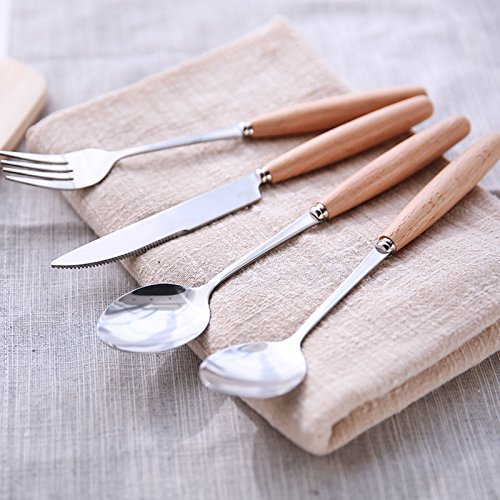Portable Flatware Set, Travel Camping Cutlery Set, Knife Spoon Chopsticks Set, Portable Travel Silverware Dinnerware UtensilSet with a Waterproof Organizer box (1 set beachwood set)