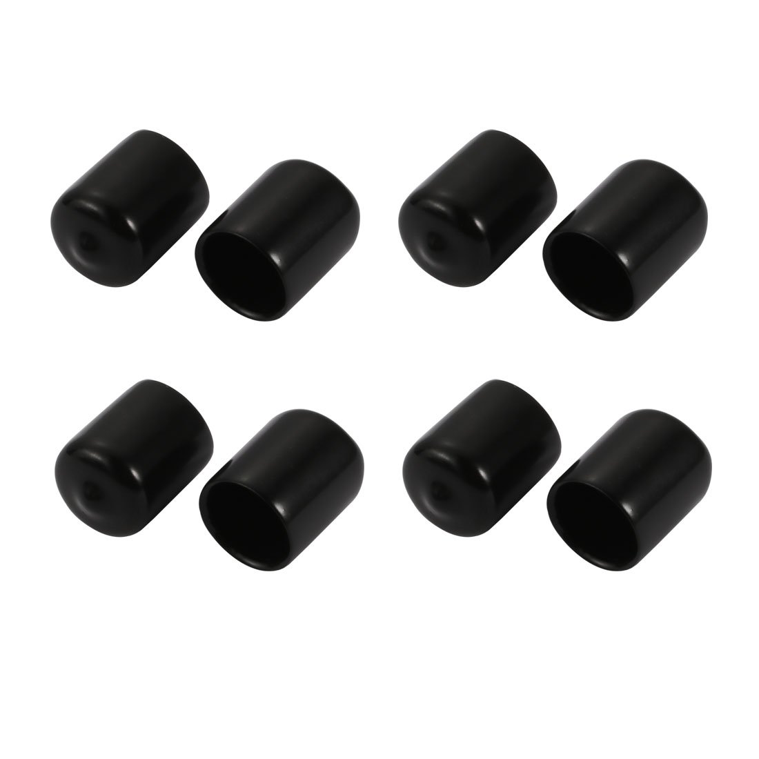 sourcingmap 8Pcs 15mm Inner Dia PVC Flexible Vinyl End Cap Screw Protector Cover Black