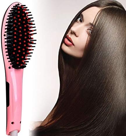 Keton Fast Hair Straightening Comb with Temperature LCD Display Hair Straightening Brush Hair Straightener (Multi Color)