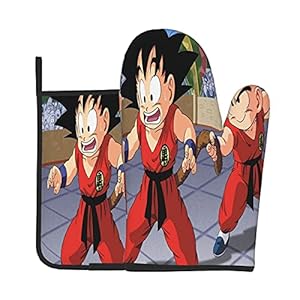 Xiaoxian Dra-gon Ba-ll Z 84 Hittebestendige Keukenovenhandschoenen, ovenhandschoenen en potdekselhandschoenen veilig…