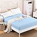 CC&DD Home Fashion Velvety Brushed Microfiber Fitted Sheet Queen SkyBlue