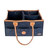 Baby Diaper Caddy Organizer - Nursery Storage Bin | Travel Car Bag for Diapers, Wipes, Toys | Portable Large Basket | Changing Table Tote | Baby Shower Gifts Boys Girls | Newborn Registry Must Haves