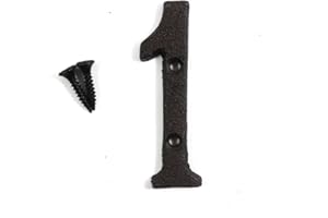 KIAOTIME 3" Vintage Decorative Cast Iron Metal Arabic Numerals MailBox Post Number Wall Sign Hanging Sign '1'