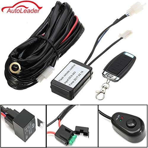 Kavas - Offroad LED Light Bar Wiring Harness Kit 12V 40A Extension Wire Fuse Relay ON/OFF Switch for Driving Light Fog Light Work Light