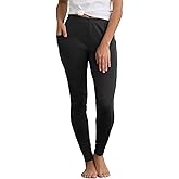 Fair Indigo Women's 100% Organic Pima Cotton Leggings Pants with Pocket - 30" Inseam