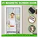 MONOLED Magnetic Screen Door, Screen Door, Durable Hands- Free Door Mesh Curtain with Full Frame Seal, Fits Door Size Up to 35