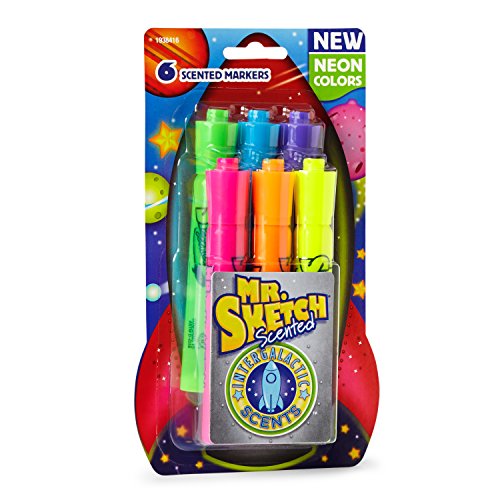 Mr. Sketch Scented Markers, Chisel Tip, Intergalactic Neon, 6-Count