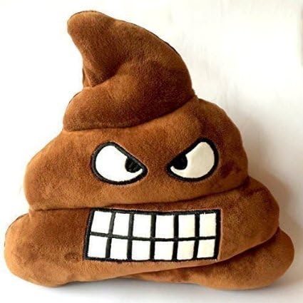 Emoji Silly Smiley Emoticon Cushion Pillow Stuffed Plush Toy Doll (Angry Poop)