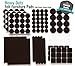 GOSSIP 168 Pcs Premium Furniture Felt Pads – Brown Heavy Duty Adhesive Floor Protectors for Furniture Legs. Assorted Sizes with Noise Dampening Rubber Bumpers. Furniture Sliders for Hardwood Floors