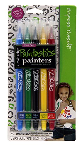Elmer's Painters Paintastics Paint Brush Pens, Classic Colors, Set of 5 Pens (E115)