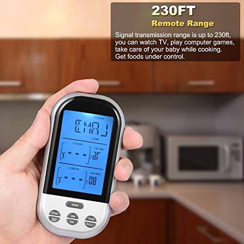 Wireless/Instant Read Meat Thermometer with Dual Probe for Smoker,Perfect for Grilling or Kitchen Use