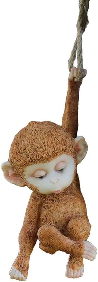 HQQ Resin Hanging Animal Monkey Statue 1 Piece Indoor and Outdoor Garden Statue, Decorative Yard art Lawn Decoration