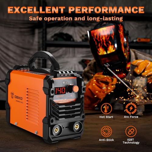 Mini Soldering Iron:DEKO 140A 220V MMA ARC Welder for Home Repair, Metal Welding, DIY, Portable Welding Machine with Adjustable Shoulder Strap for Welders