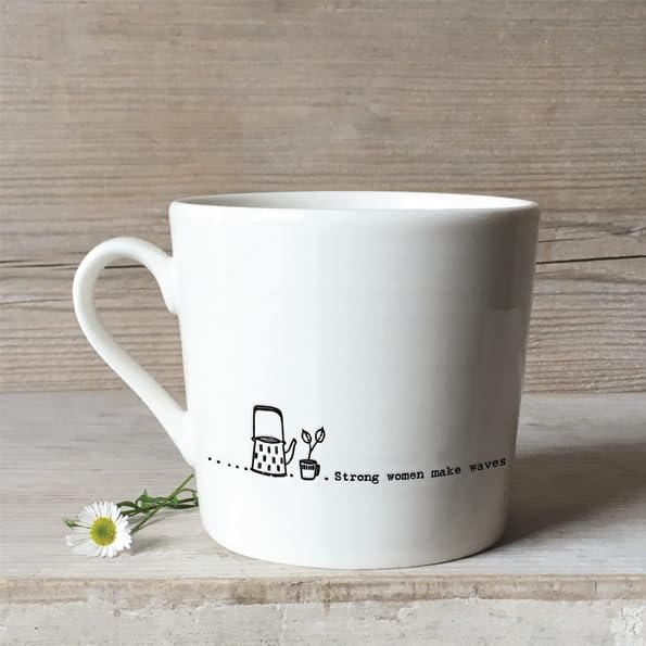 East of India | Porcelain Mug | Wobbly Mug-Strong Women Make Waves