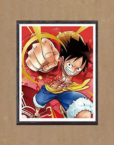 MS Fun OP Pirate Spirit of D Luffy Japanese Anime Art Prints Luffy Punch Digital Anime Art Prints for Decor,8 x 10 Inches,No Frame