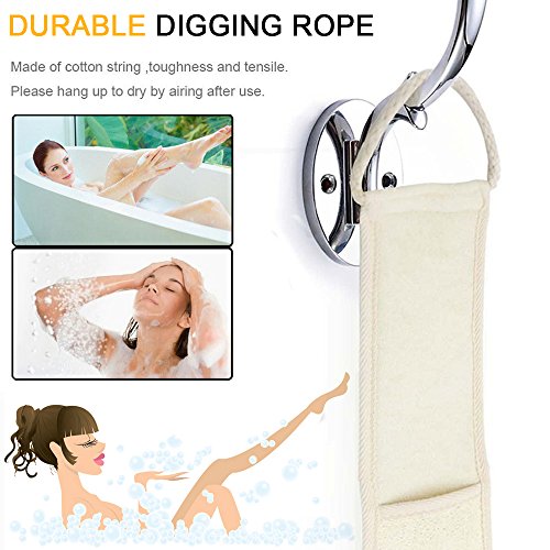 Exfoliating Loofah Back Scrubber for Shower, Body Scratcher Natural Luffa Reduce Back Acne, Exfoliate and Promote Circulation for Men and Women