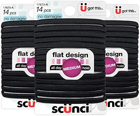 Scunci No Damage Comfortable Black Hair Ties Flat Design All Day