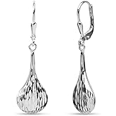 LeCalla 925 Sterling Silver Leverback Drop Earrings Lightweight Bohemia Teardrop Drop Dangle Earring for Women