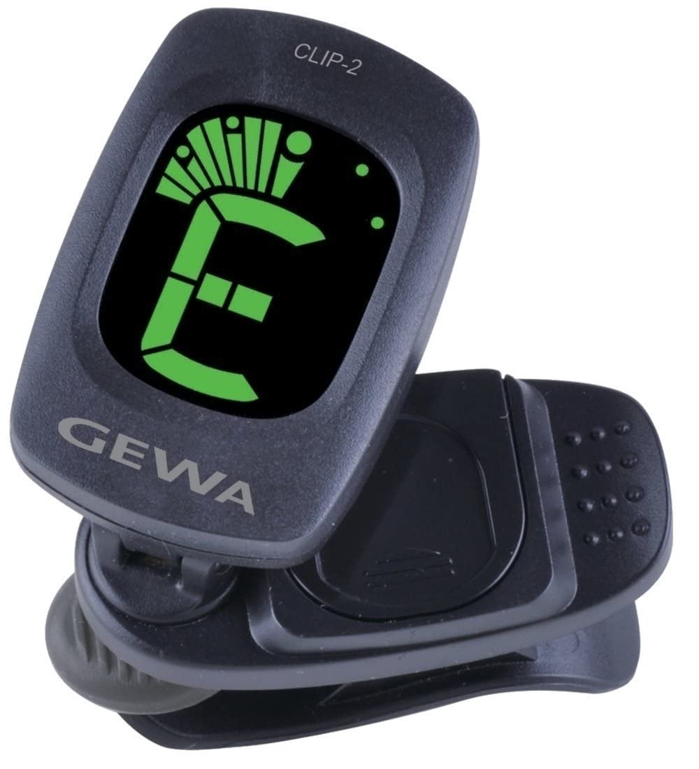 GEWA Automatic Chromatic Tuner Clip-2 with LCD Display, Colour Change & High Accuracy – Compact, Light & Self-Activating