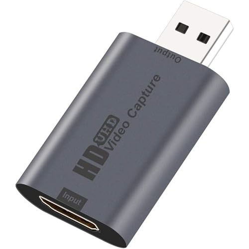HDMI Audio Video USB2.0 Capture Card with HD 1080P Recording to DSLR Camera Action Cam, Computer used for Games, Streaming, Teaching, Video Conferencing, Broadcasting or Facebook Portal TV Recorder