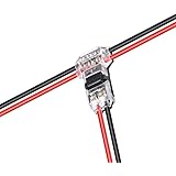 Wire Connectors - TYUMEN 12pcs 2 Pin 2 Way Low Voltage Universal Compact Wire T Tap Connectors, No Wire-Stripping Required, T