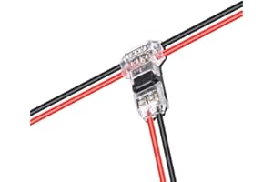 Wire Connectors - TYUMEN 12pcs 2 Pin 2 Way Low Voltage Universal Compact Wire T Tap Connectors, No Wire-Stripping Required, Toolless Wire Connectors, Quick Splice Wire Wiring Connector for AWG 20-24
