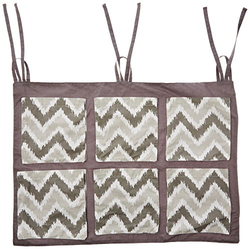 Bacati MixNMatch Zigzag Wall/Crib Storage Organizer, Grey
