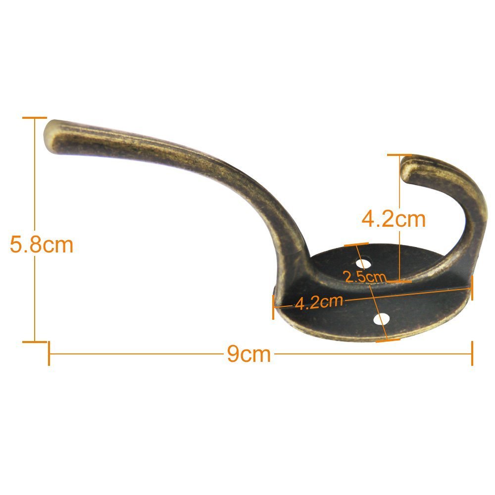 Zilong Vintage Ganchos Perchero Doble para Pared Hanger Baño Toalla