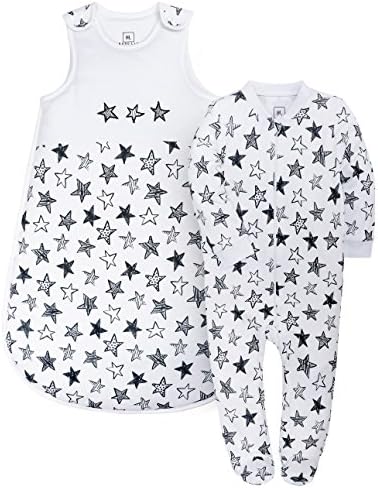 YXD Baby Boys Girls 2-Pack 100% Cotton Footed Pajamas and Baby Sleeping Bag