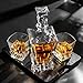 KANARS Whiskey Decanter Set - 25 Oz Crystal Liquor Decanter Carafe with 4 Rock Glasses 9 Oz For Bourbon, Scotch, Vodka, Rum or Whisky - Gift for Men Dad Husband Brother Adult Groomsmen - 5 Piece