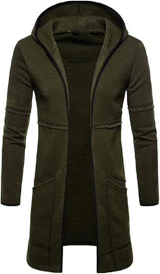 Amazon Fly Year Jp メンズ秋冬フーディトレンチコートニットオープンフロントセーターカーディガン カーディガン 通販