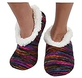Womens Artisan Yarn Sherpa Snoozies Slipper Socks - Fuschsia, Extra-Large